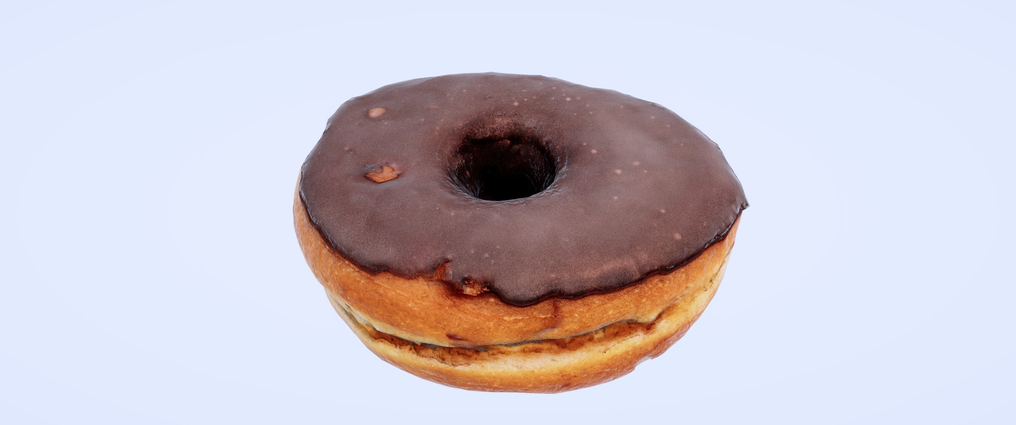 8k Chocolate Classic Covered Doughnut - 5 Levels of Detail Low-poly 3D model_7