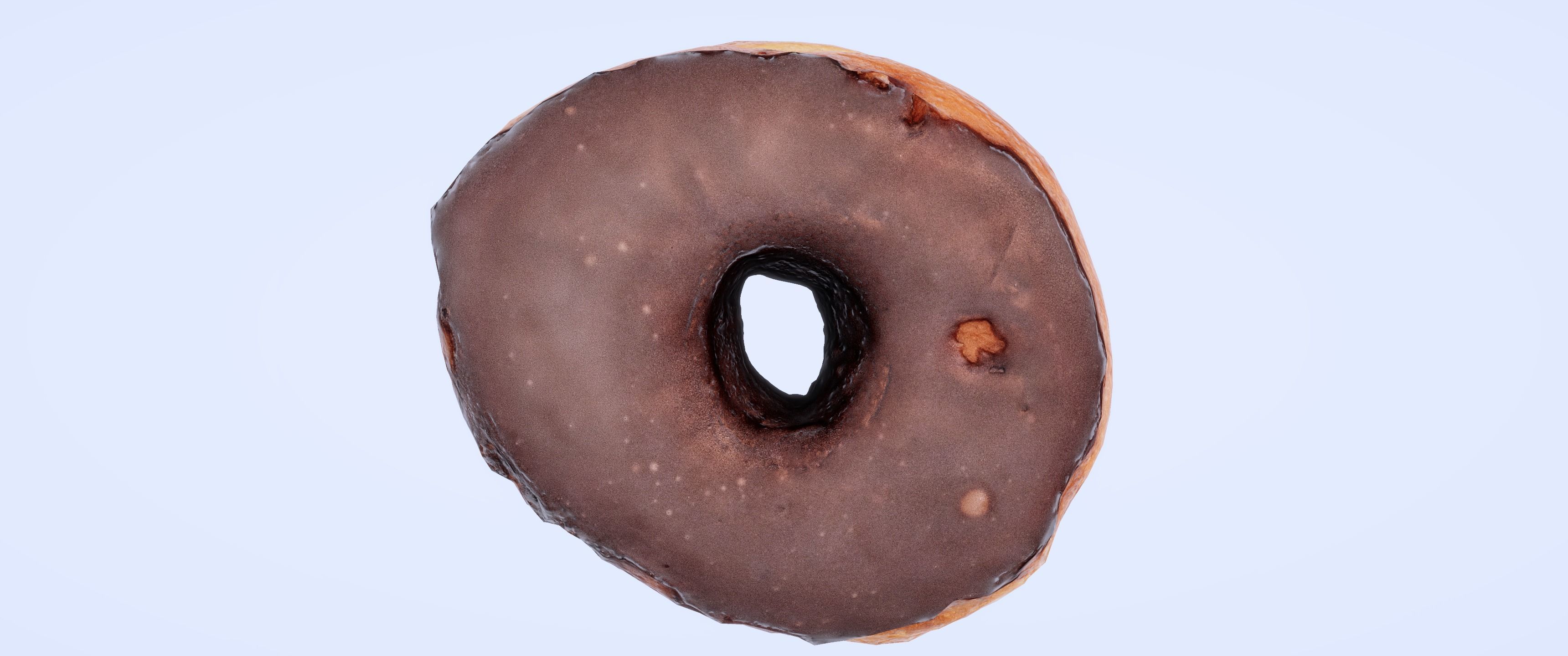 8k Chocolate Classic Covered Doughnut - 5 Levels of Detail Low-poly 3D model_8