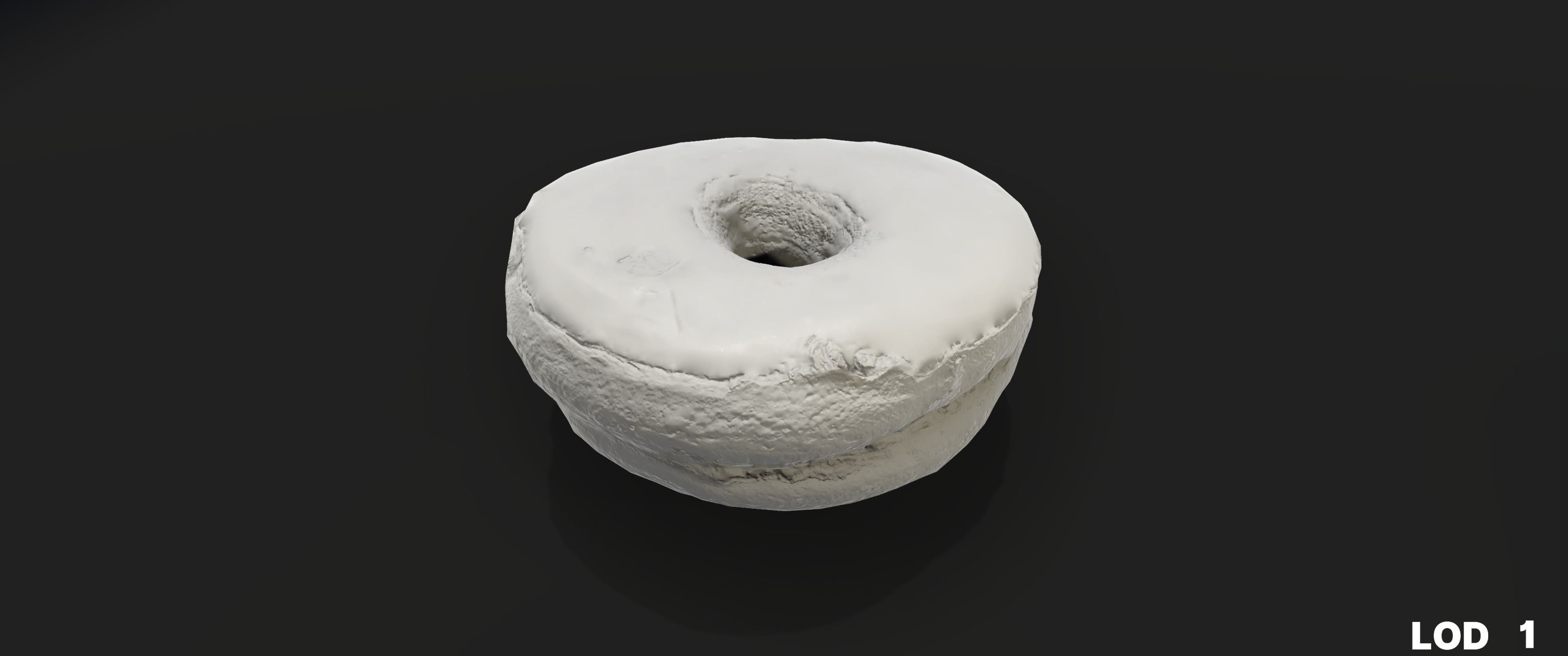 8k Chocolate Classic Covered Doughnut - 5 Levels of Detail Low-poly 3D model_43