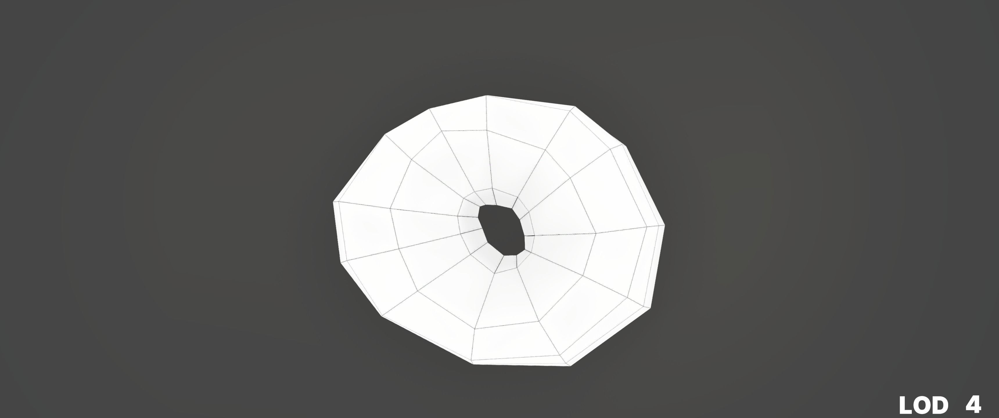 8k Chocolate Classic Covered Doughnut - 5 Levels of Detail Low-poly 3D model_63