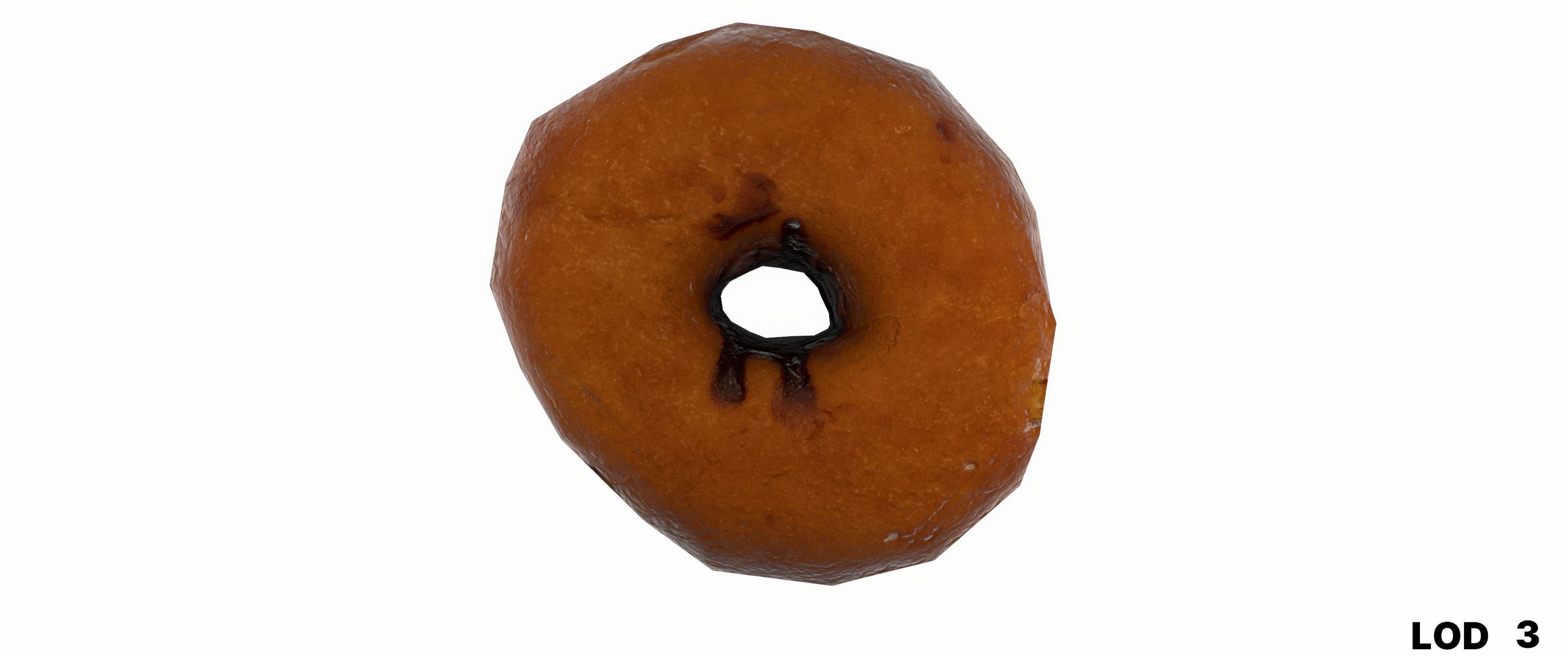 8k Chocolate Classic Covered Doughnut - 5 Levels of Detail Low-poly 3D model_28