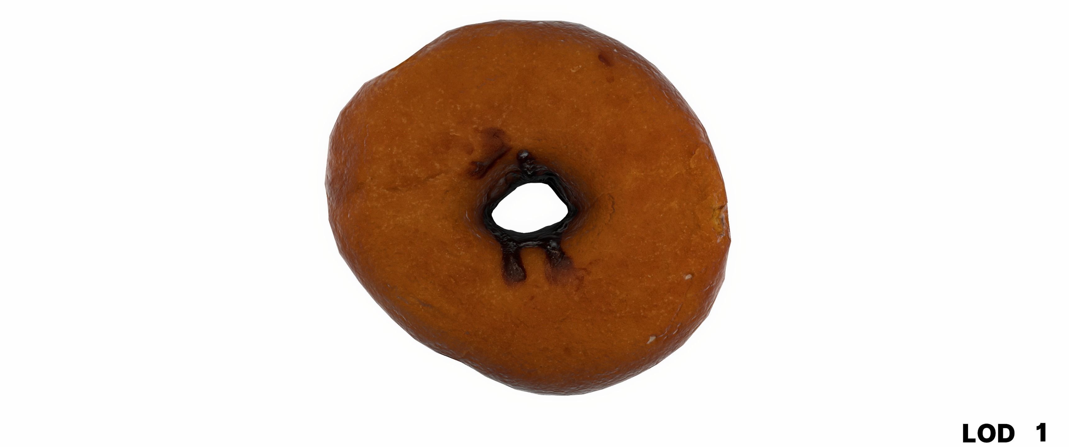 8k Chocolate Classic Covered Doughnut - 5 Levels of Detail Low-poly 3D model_26