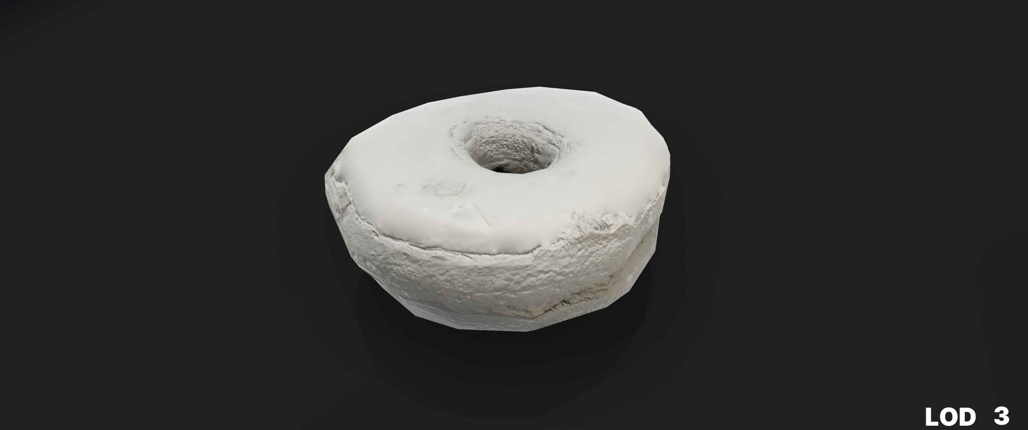 8k Chocolate Classic Covered Doughnut - 5 Levels of Detail Low-poly 3D model_55