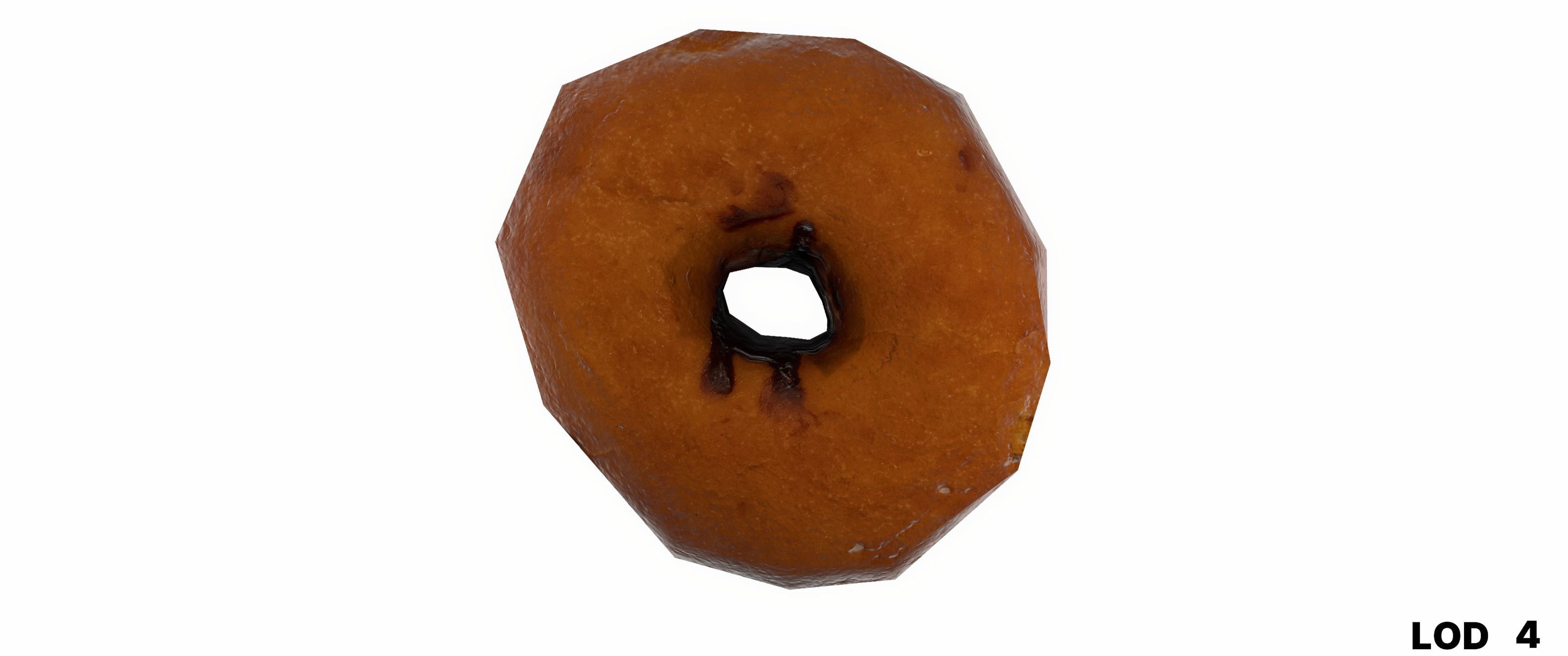 8k Chocolate Classic Covered Doughnut - 5 Levels of Detail Low-poly 3D model_29
