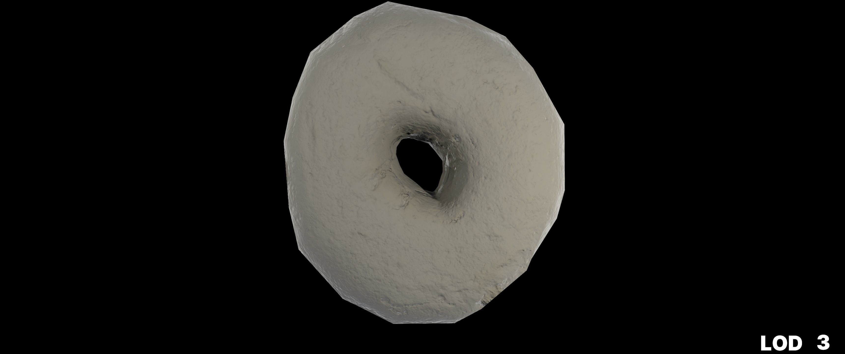 8k Chocolate Classic Covered Doughnut - 5 Levels of Detail Low-poly 3D model_53
