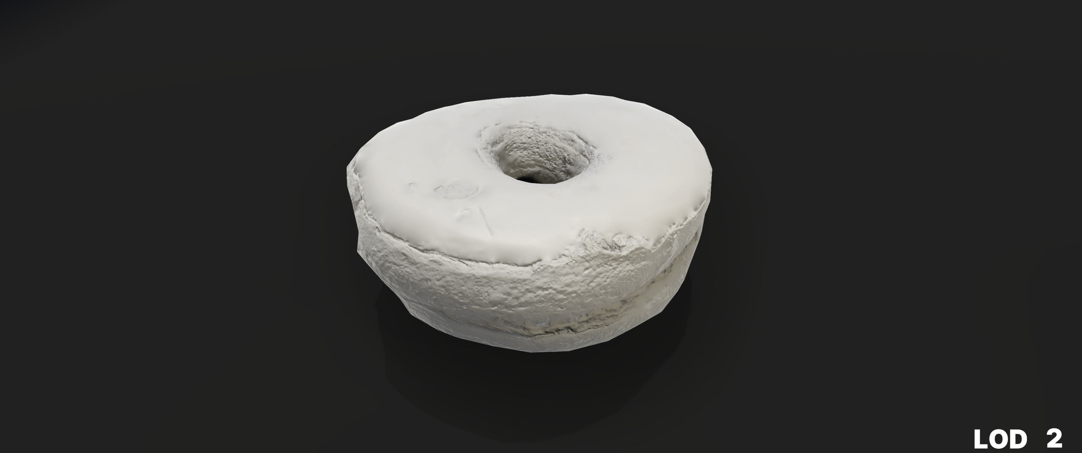 8k Chocolate Classic Covered Doughnut - 5 Levels of Detail Low-poly 3D model_49
