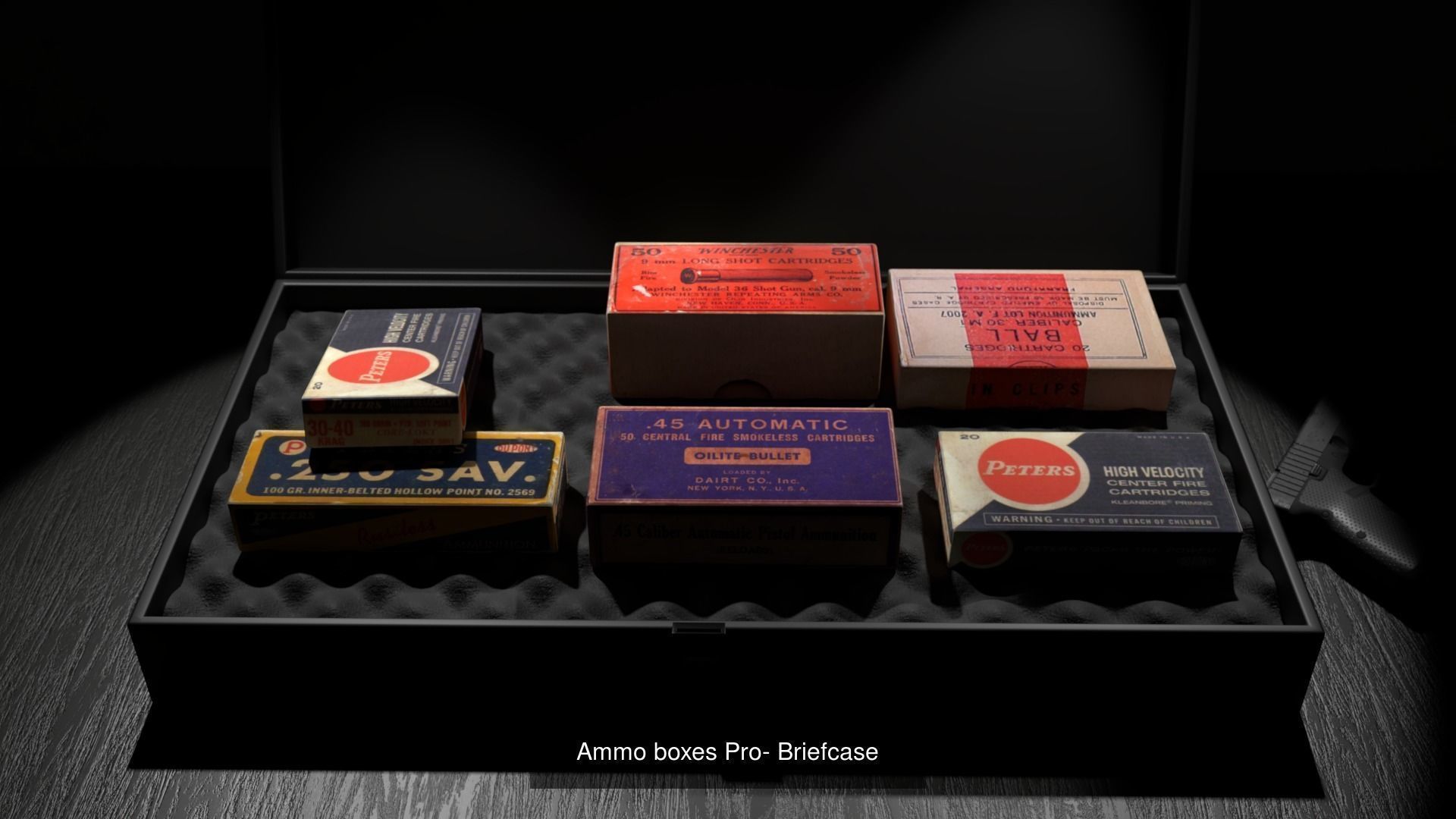 Ammo boxes - Briefcase - gun 3D Model Collection_4