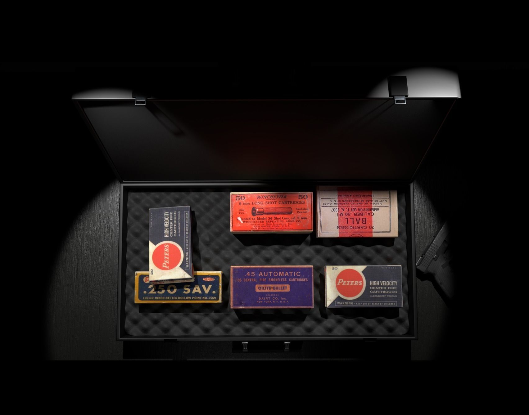 Ammo boxes - Briefcase - gun 3D Model Collection_10