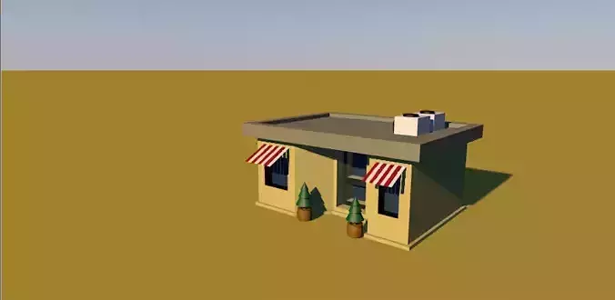 Low Poly style SHOP  Low-poly 3D model