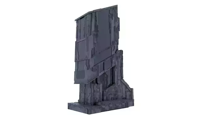 Scifi Futuristic building Free low-poly 3D model