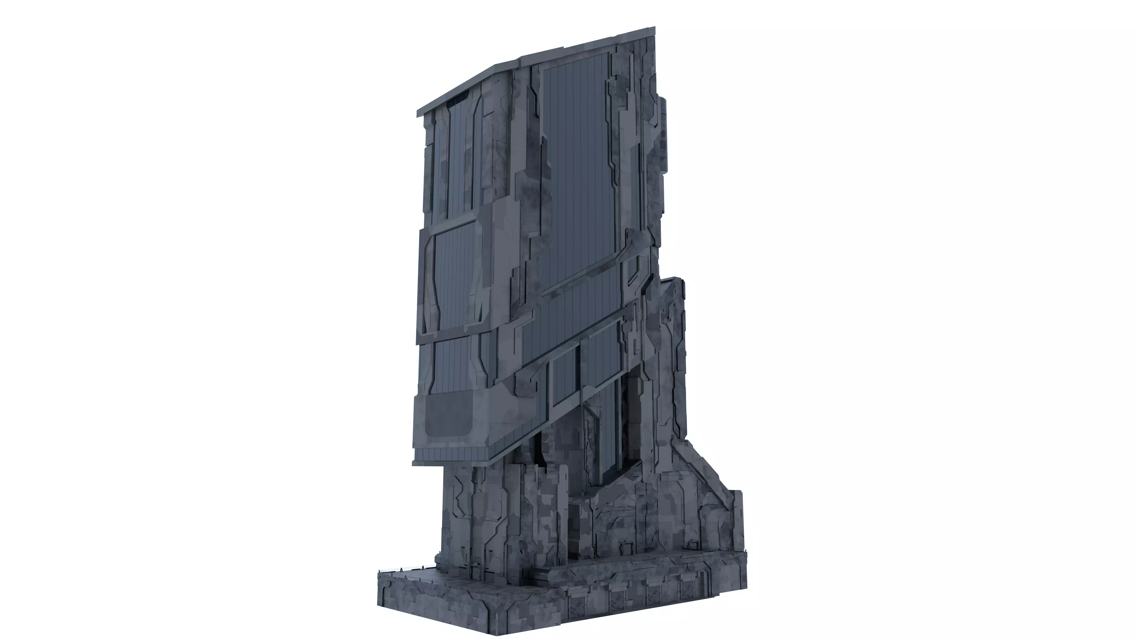 Scifi Futuristic building Free low-poly 3D model_0