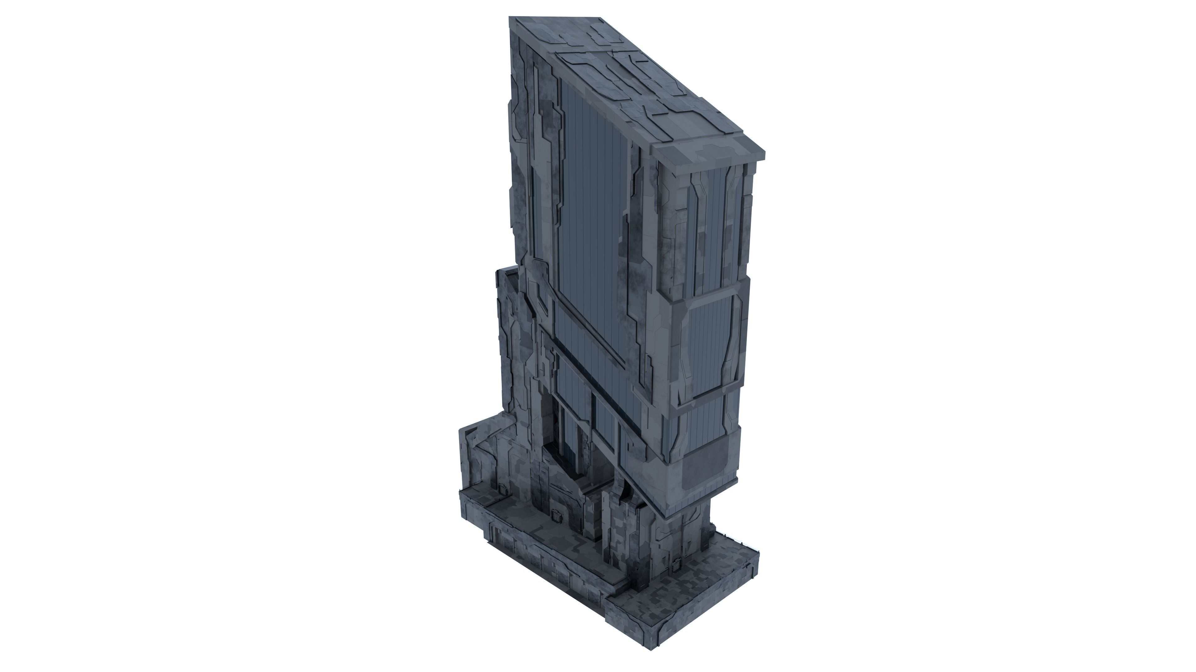 Scifi Futuristic building Free low-poly 3D model_17