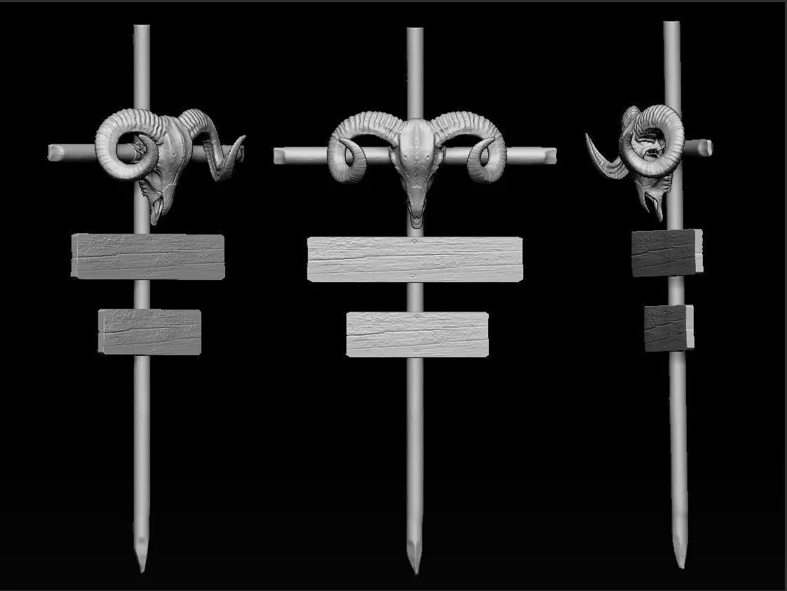 Pointer Ram Skull 3D print model_0