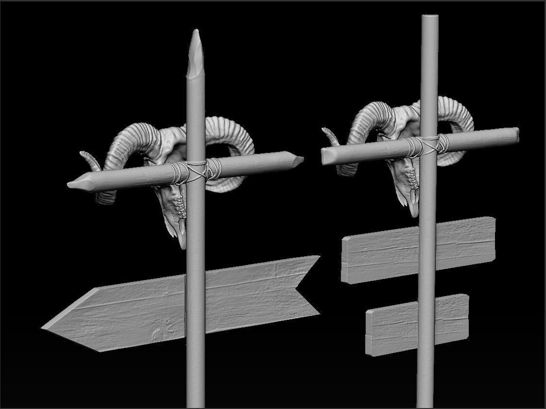 Pointer Ram Skull 3D print model_20