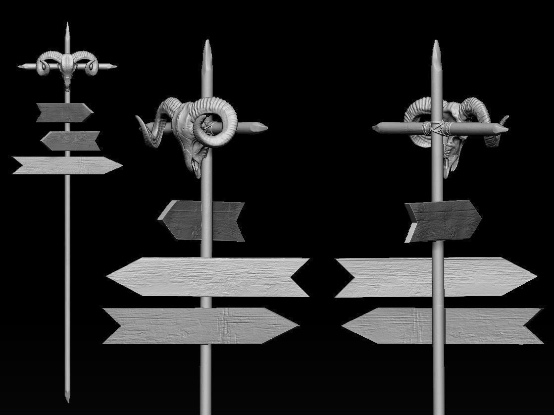 Pointer Ram Skull 3D print model_1