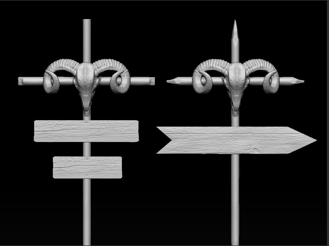 Pointer Ram Skull 3D print model_6