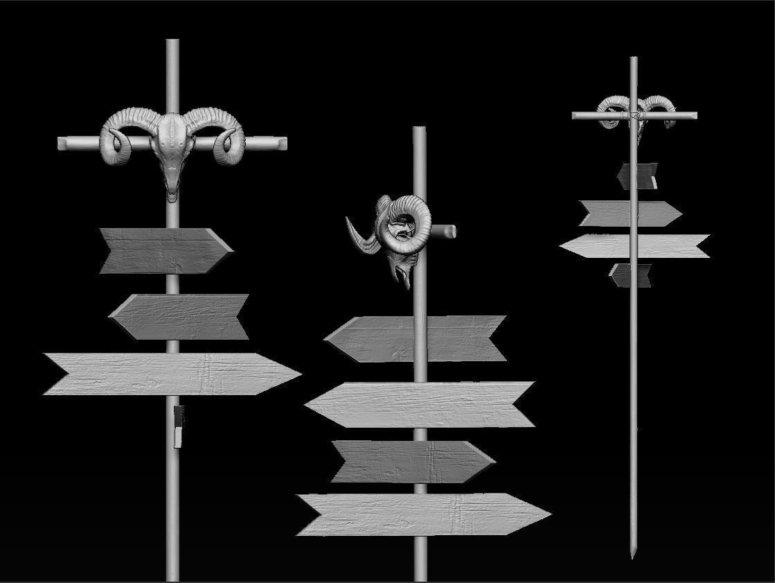 Pointer Ram Skull 3D print model_15