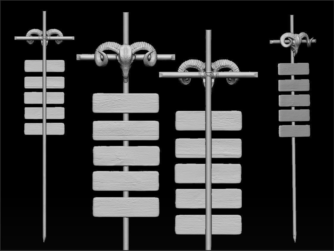 Pointer Ram Skull 3D print model_16