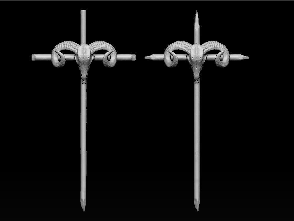 Pointer Ram Skull 3D print model_10