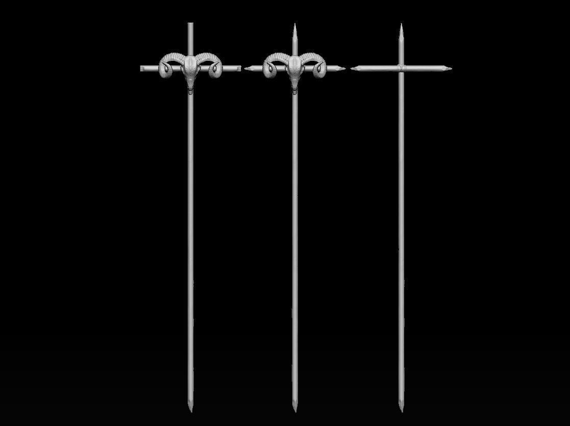 Pointer Ram Skull 3D print model_9