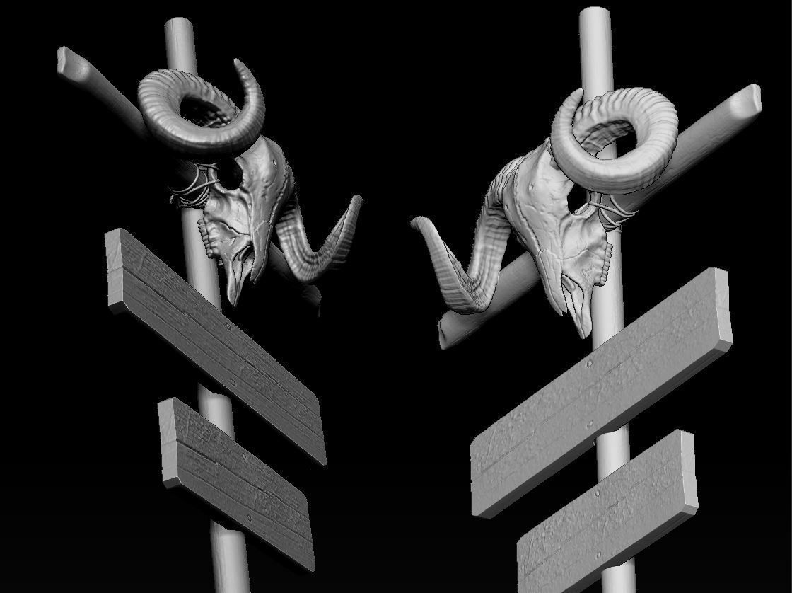 Pointer Ram Skull 3D print model_4