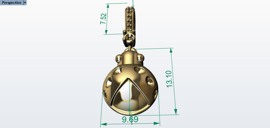 Mini Ladybug Pendant Necklace charm 3d model 3D print model_11