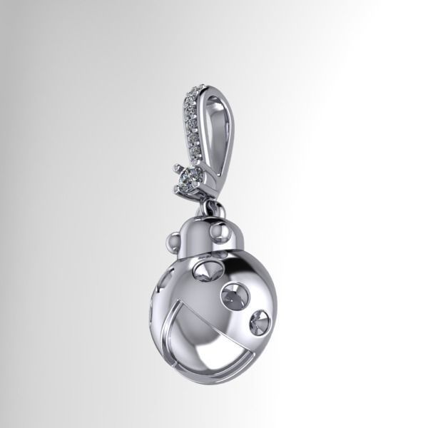 Mini Ladybug Pendant Necklace charm 3d model 3D print model_4