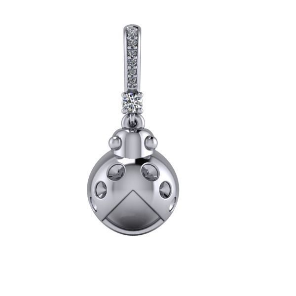 Mini Ladybug Pendant Necklace charm 3d model 3D print model_1