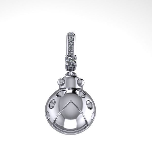 Mini Ladybug Pendant Necklace charm 3d model 3D print model_5