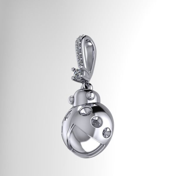 Mini Ladybug Pendant Necklace charm 3d model 3D print model_3