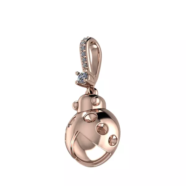 Mini Ladybug Pendant Necklace charm 3d model 3D print model_0