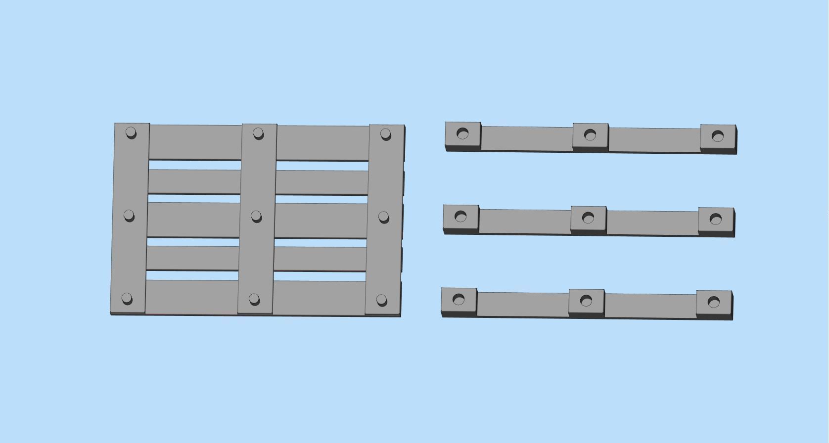 STL printable Wood Pallet and Road Safety Cones 3D print model_8