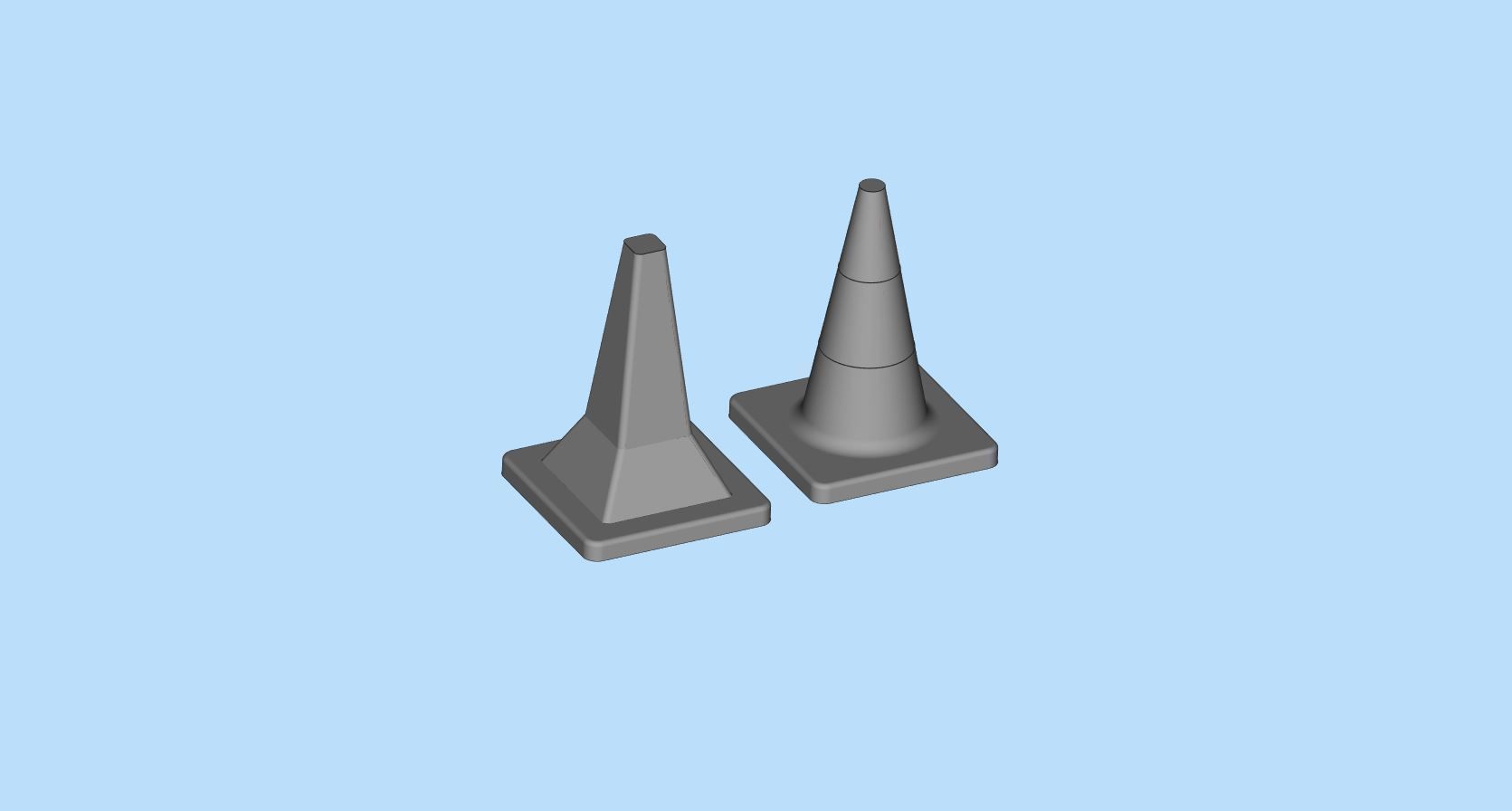 STL printable Wood Pallet and Road Safety Cones 3D print model_11