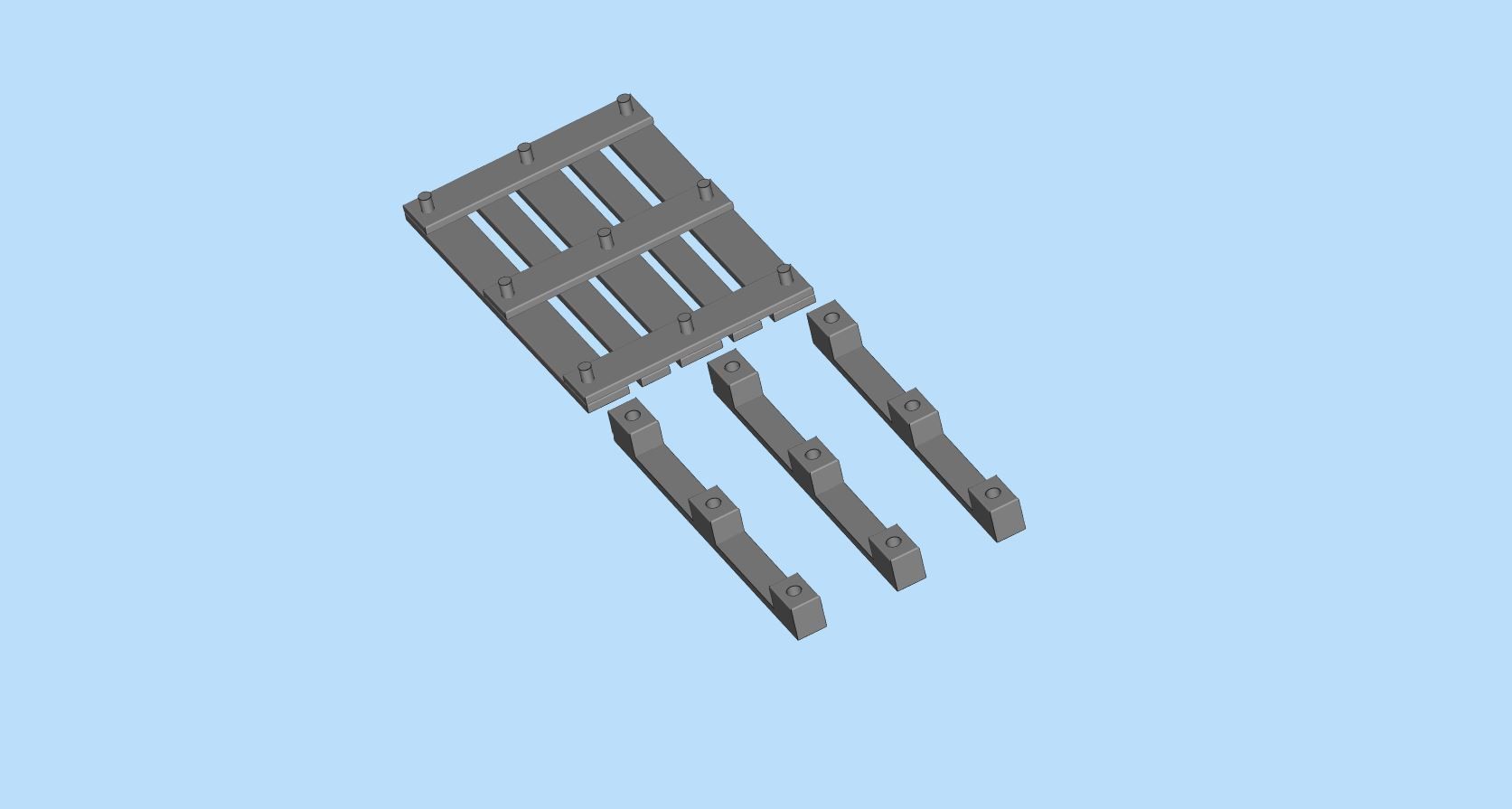 STL printable Wood Pallet and Road Safety Cones 3D print model_10