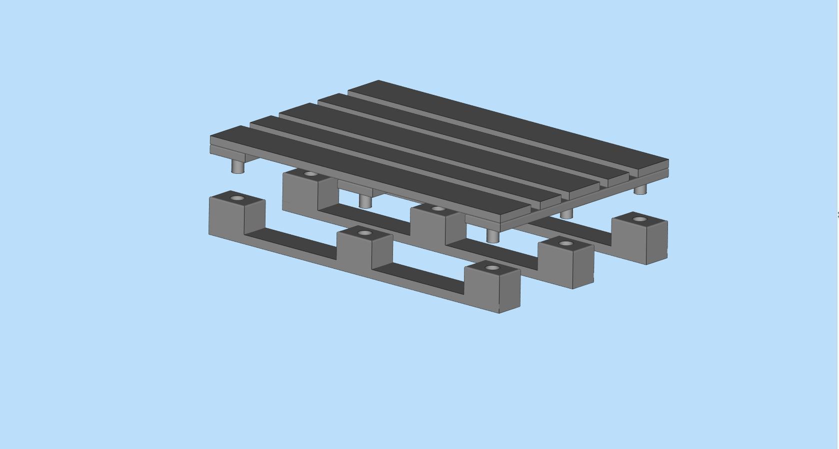 STL printable Wood Pallet and Road Safety Cones 3D print model_3