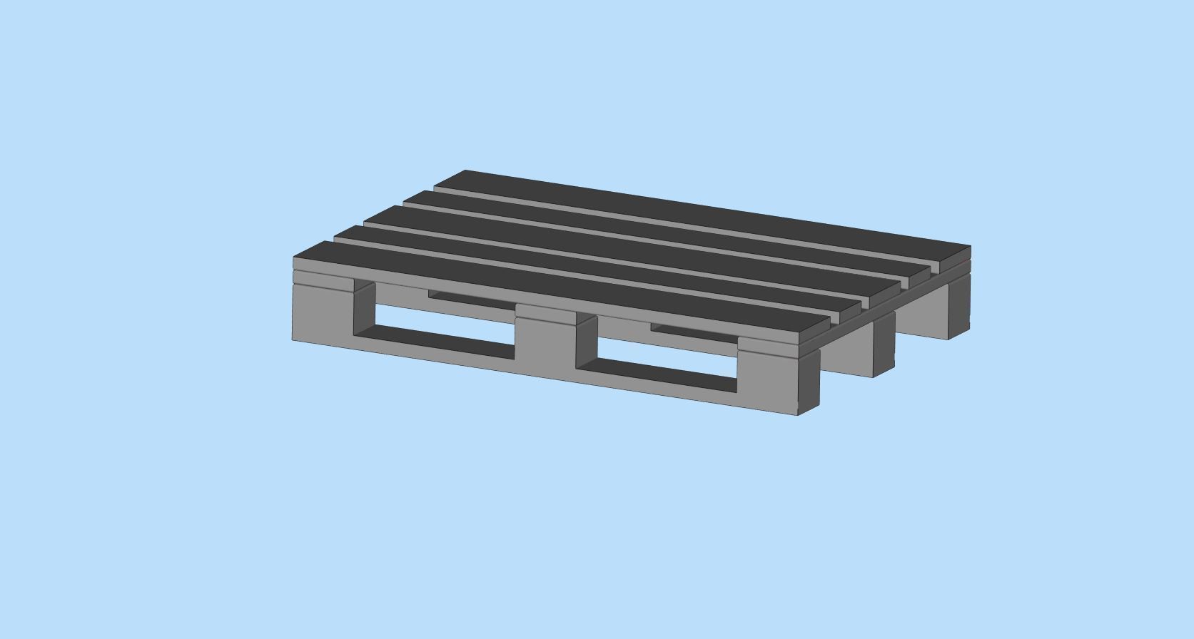 STL printable Wood Pallet and Road Safety Cones 3D print model_9