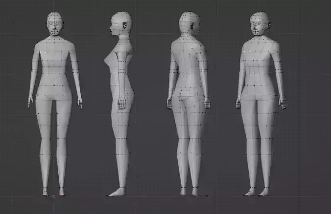 Female Base Mesh Low Poly 3D model