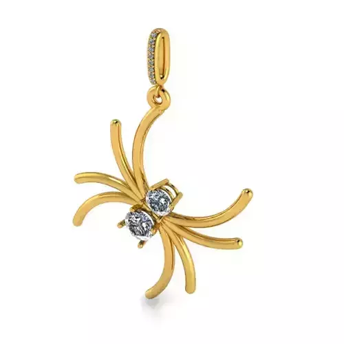 Modern Light Weight hollow 2 stone spider pendant 3D print model