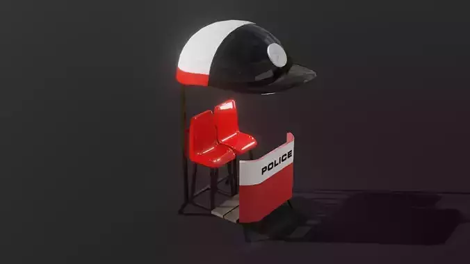 Police booth 3D model