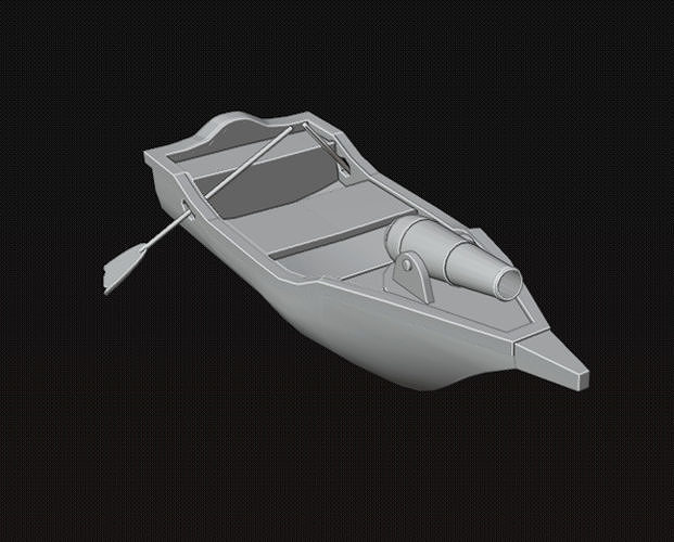 pirate canoe Low-poly 3D model