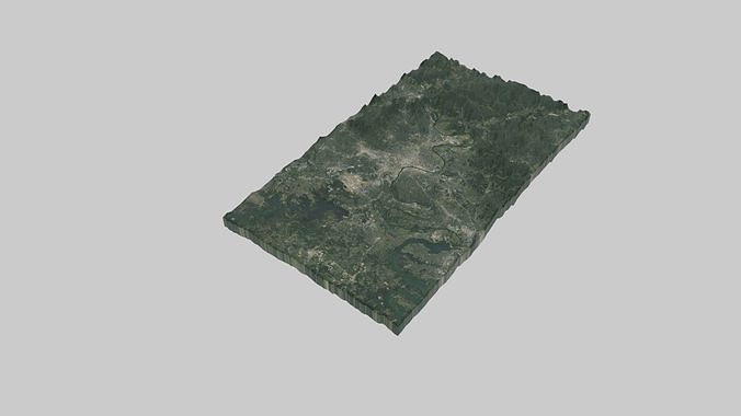 Nashville-Davidson City Low-poly 3D model