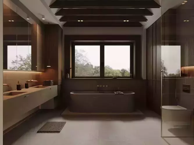 STONE BATHROOM - Interior scene 3D model