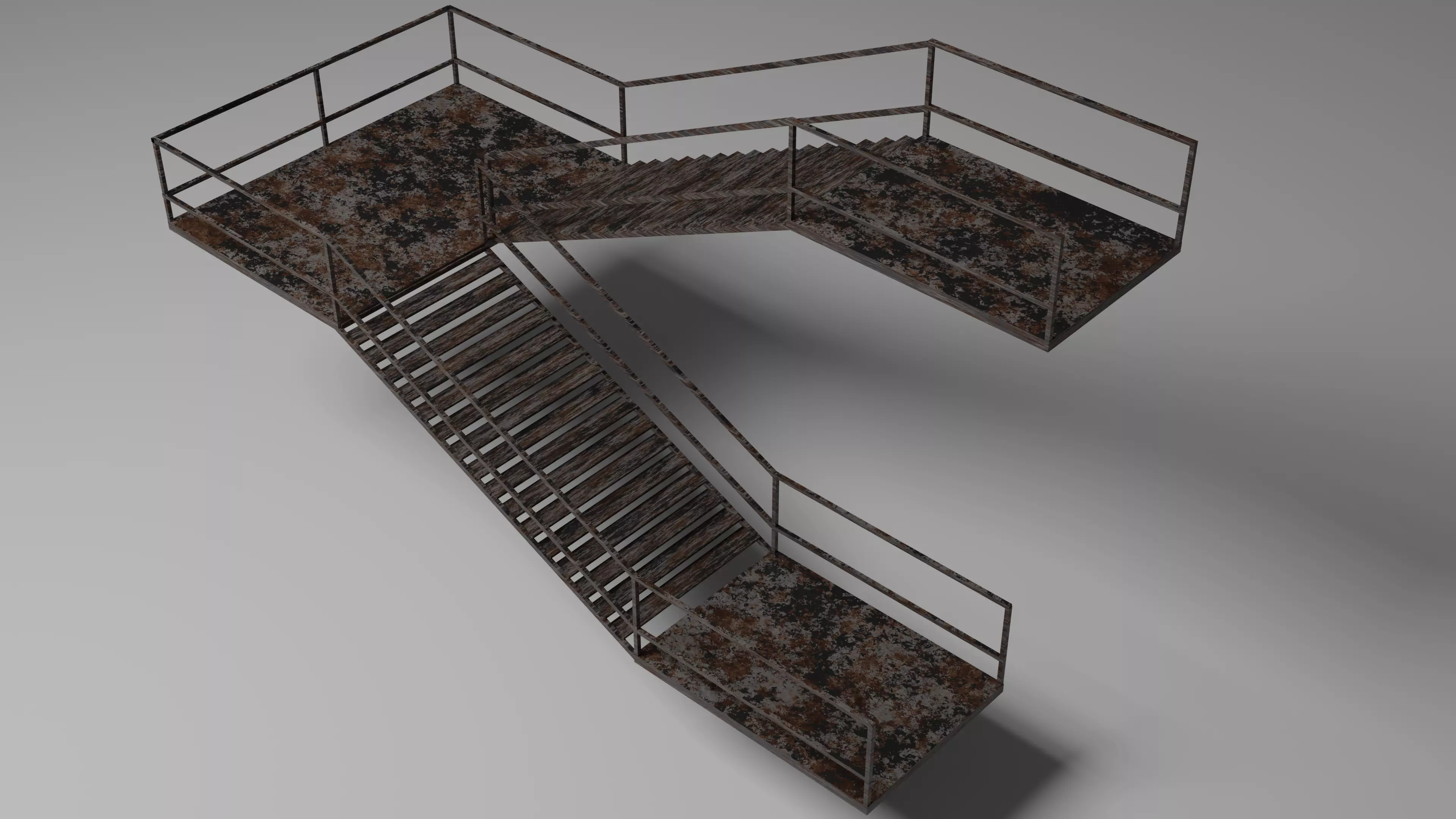 Old stairs  Free 3D model_0