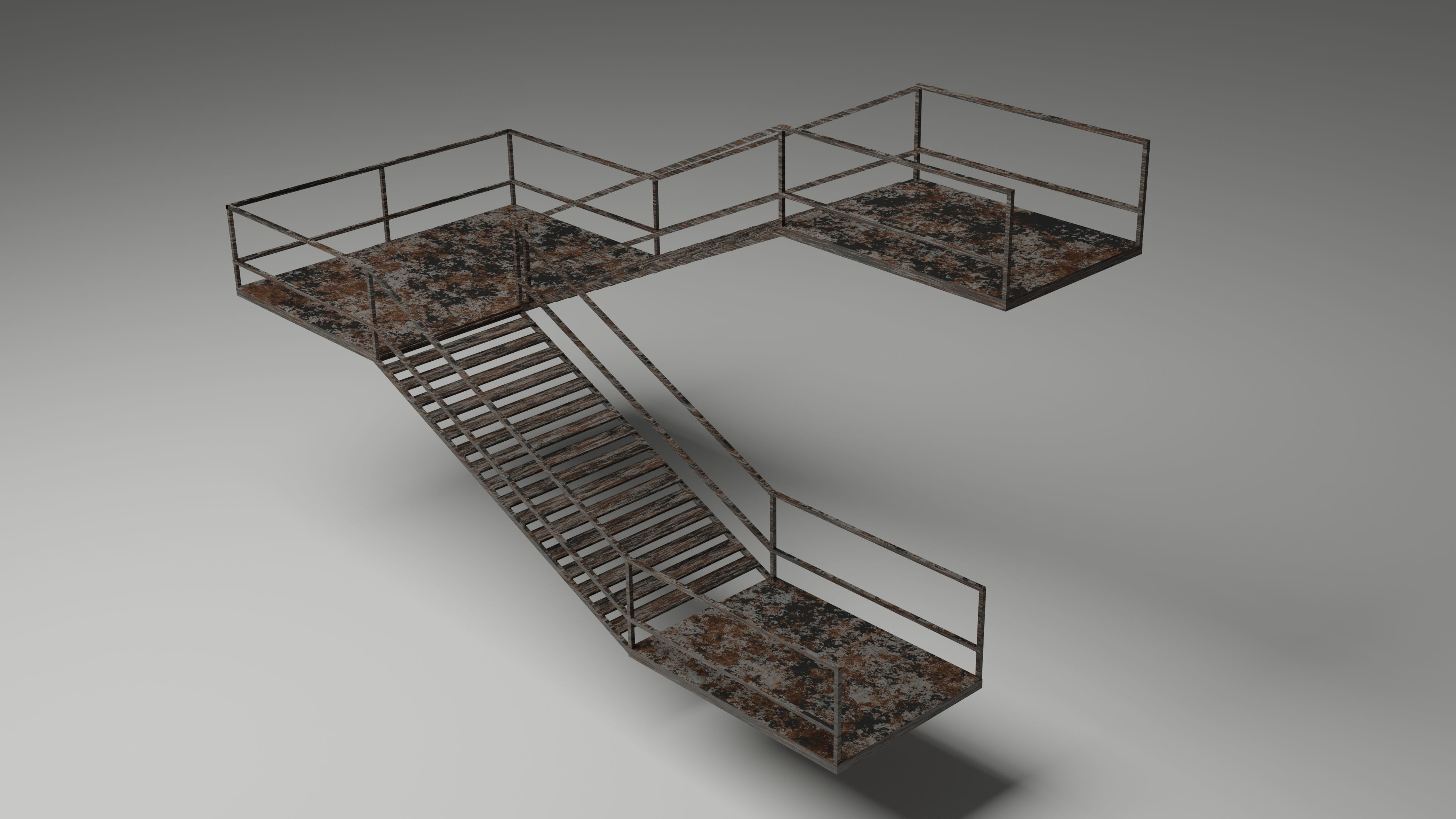 Old stairs  Free 3D model_1