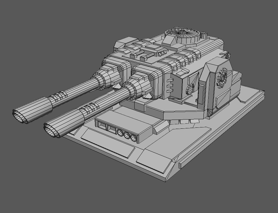 Laser Turret Low-poly 3D model_5