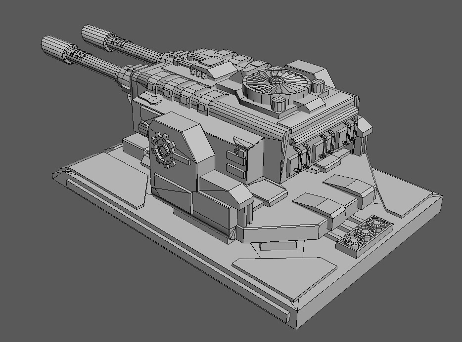 Laser Turret Low-poly 3D model_4