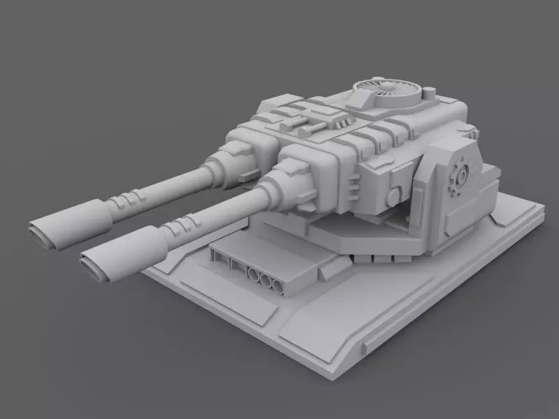 Laser Turret Low-poly 3D model_0