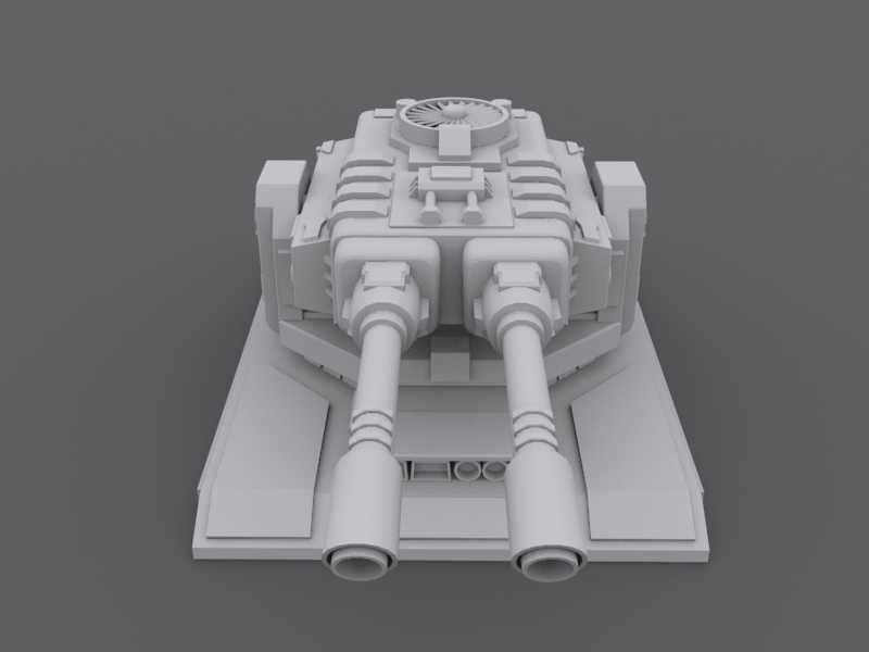 Laser Turret Low-poly 3D model_1