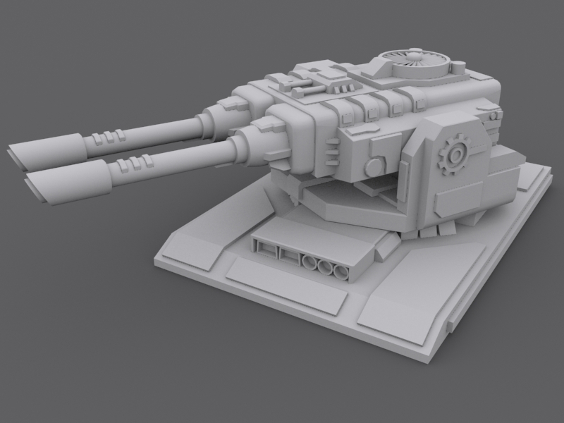 Laser Turret Low-poly 3D model_3