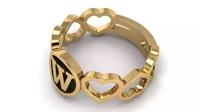 Alphabet Heart Ring W